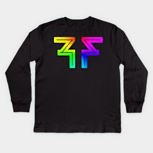 Classic FF Logo - Rainbow Kids Long Sleeve T-Shirt
